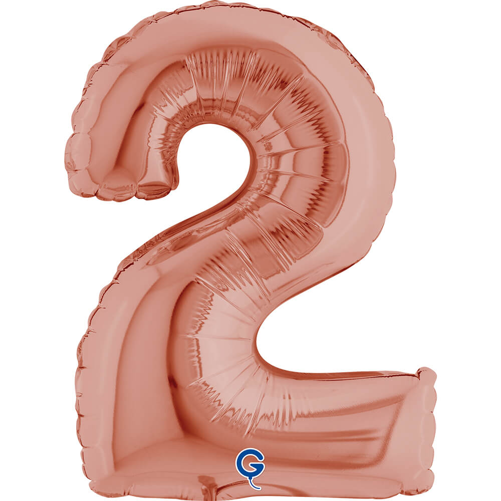 Cijfer 2 Rosé Goud 36cm
