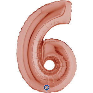 Number 6 Rose Gold 14inc