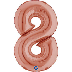 Number 8 Rose Gold 14inc
