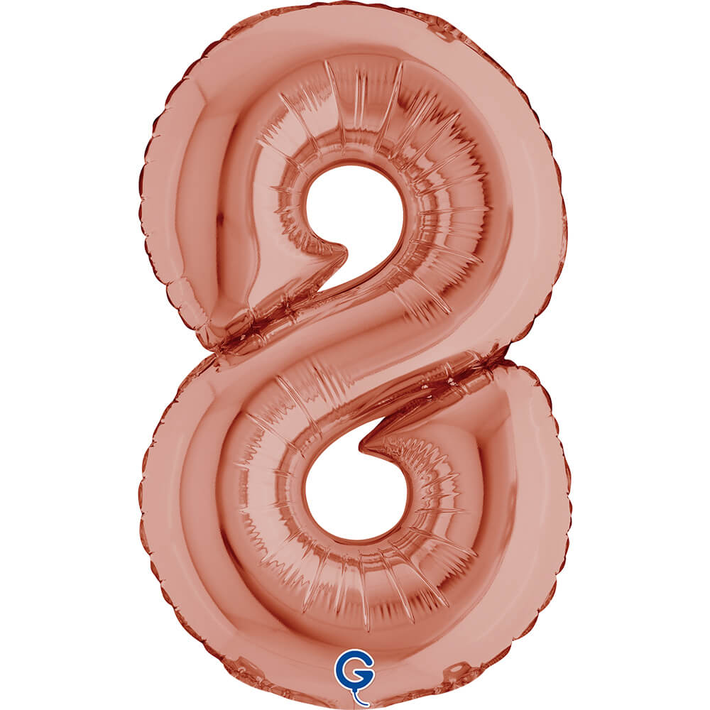Cijfer 8 Rosé Goud 36cm