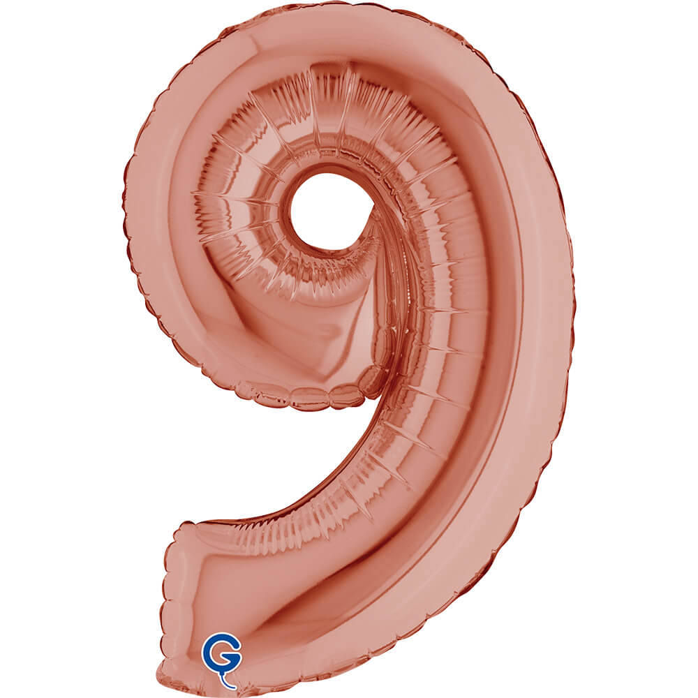 Cijfer 9 Rosé Goud 36cm