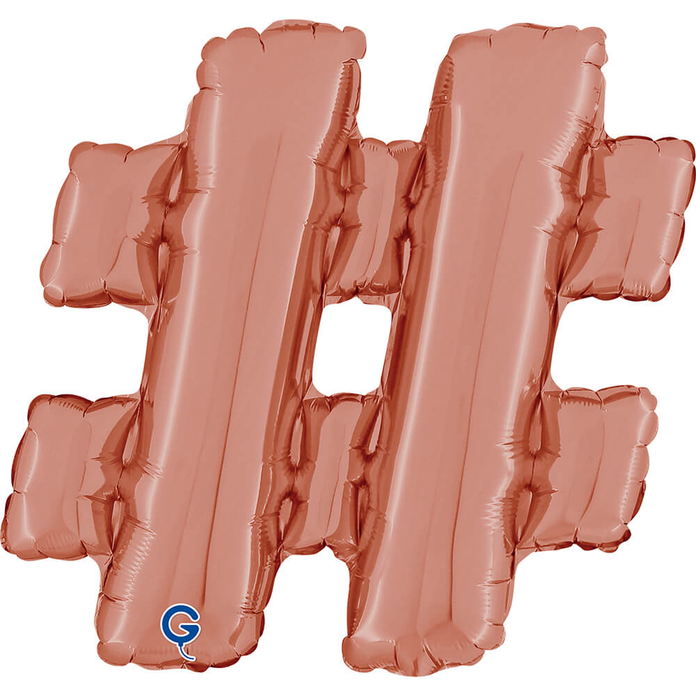 Symbol Hashtag Rosé Goud 36cm