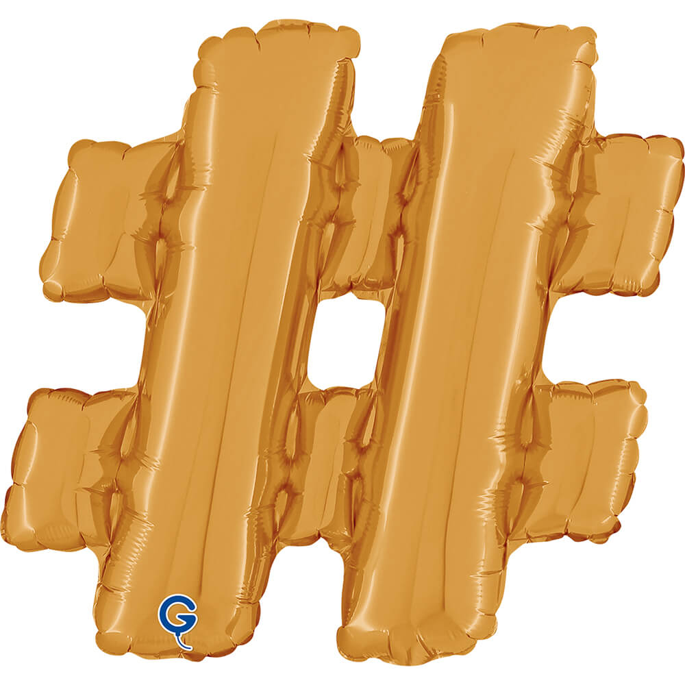 Symbol Hashtag Goud 36cm