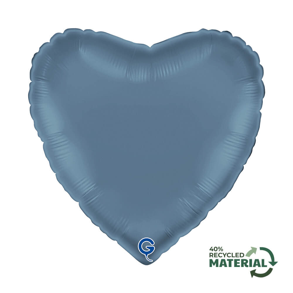 Hart 45cm Satin Blauw Jeans