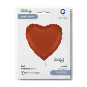 Heart 18inc Satin Brick Red