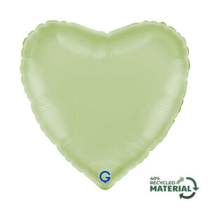 Heart 18inc Satin Olive Green