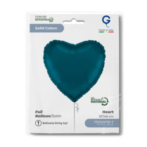 Heart 18inc Satin Petrol Blue