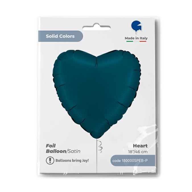 Hart 45cm Satin Petrol Blauw