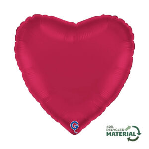 Heart 18inc Satin Cherry