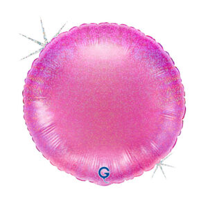 Round 18inc Glitter Holographic Fuxia