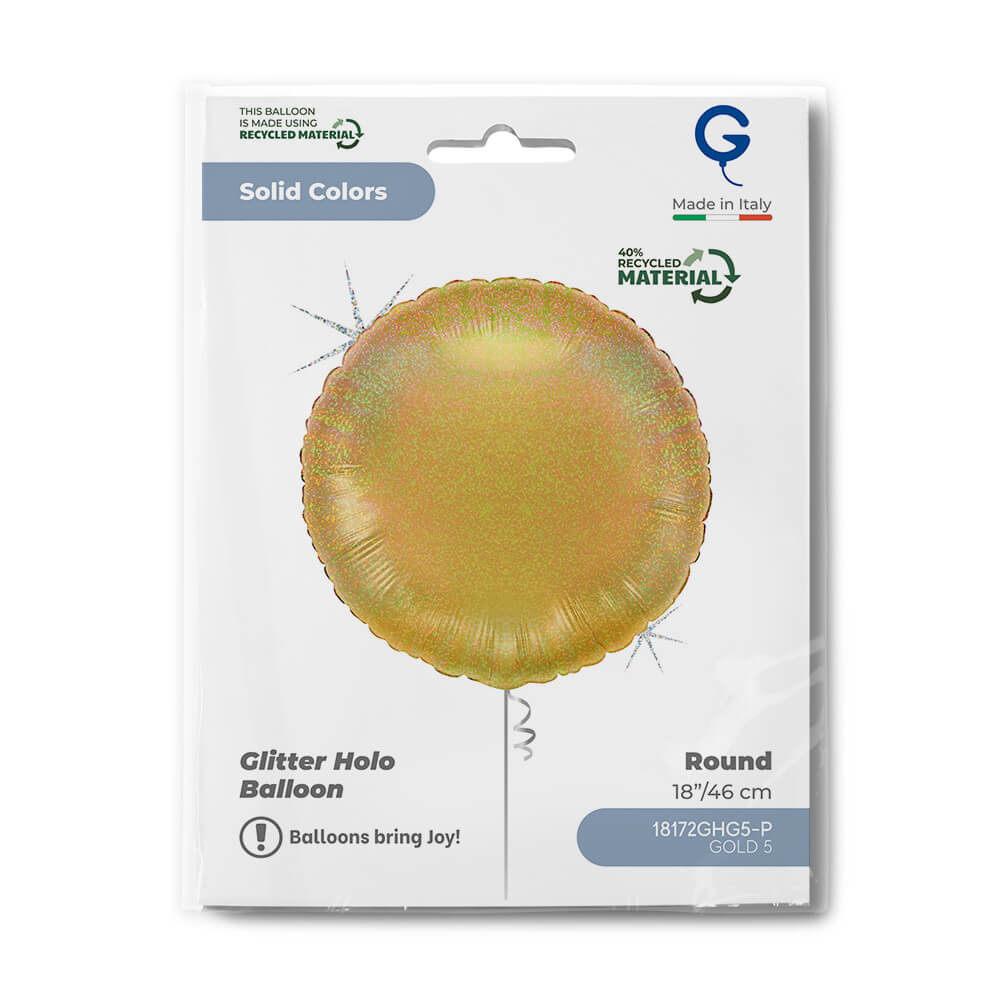 Rond 45cm Glitter Holografisch Goud 5 - Afbeelding 2