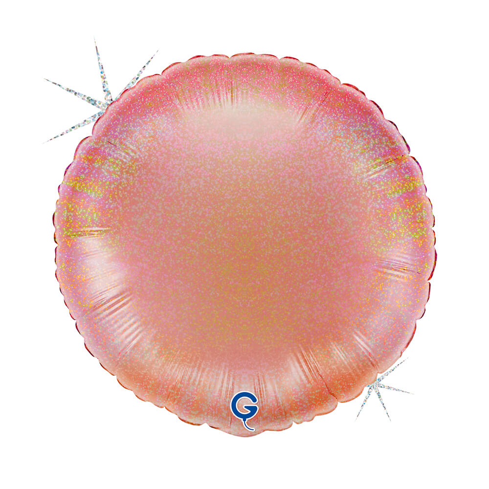 Rond 45cm Glitter Holografisch Rosé Goud