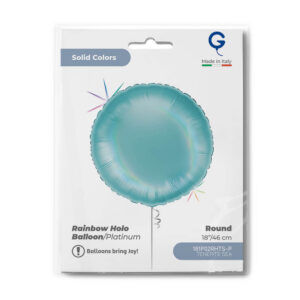 Round 18inc Rainbow Holographic Platinum Tenerife Sea