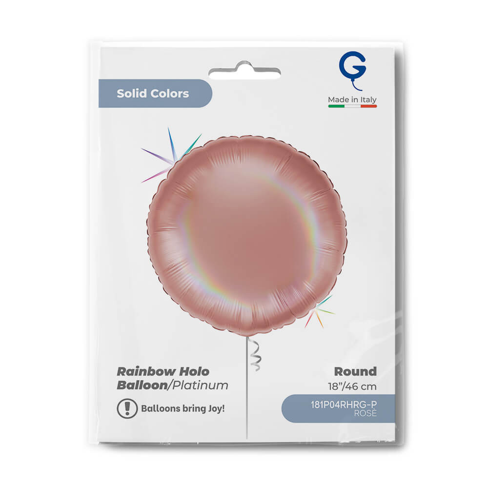 Rond 45cm Regenboog Holografisch Platinum Rosè - Afbeelding 2