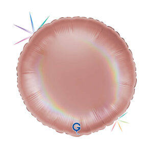 Round 18inc Rainbow Holographic Platinum Rosè