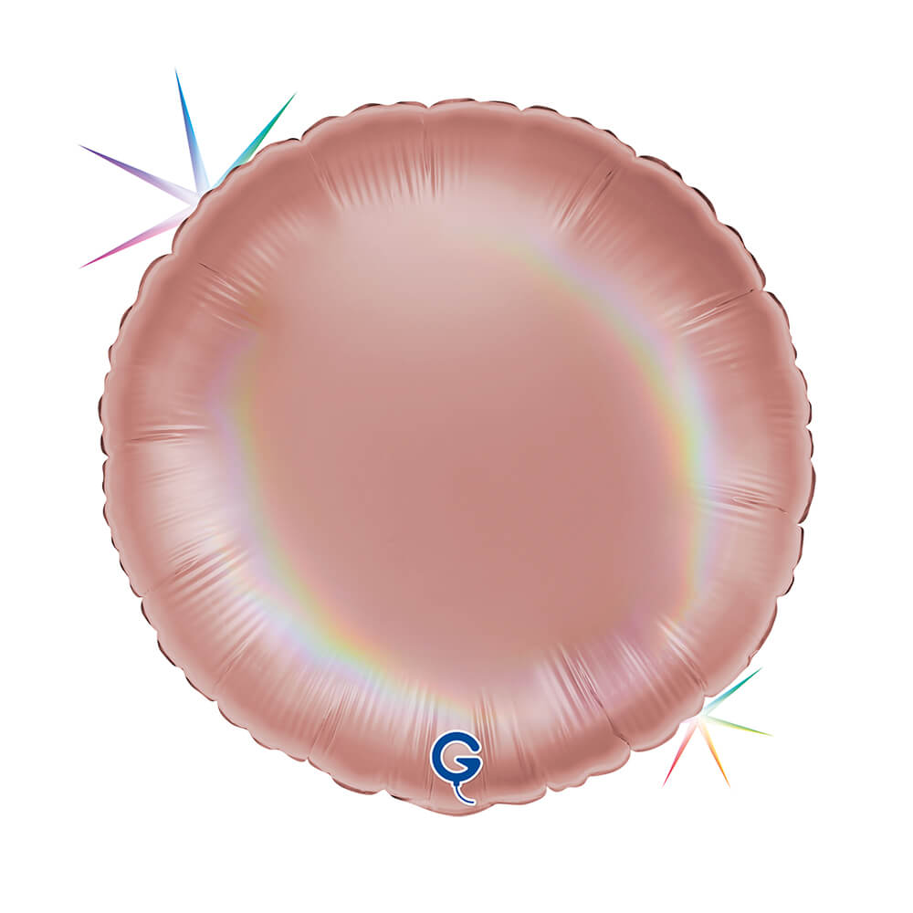 Rond 45cm Regenboog Holografisch Platinum Rosè