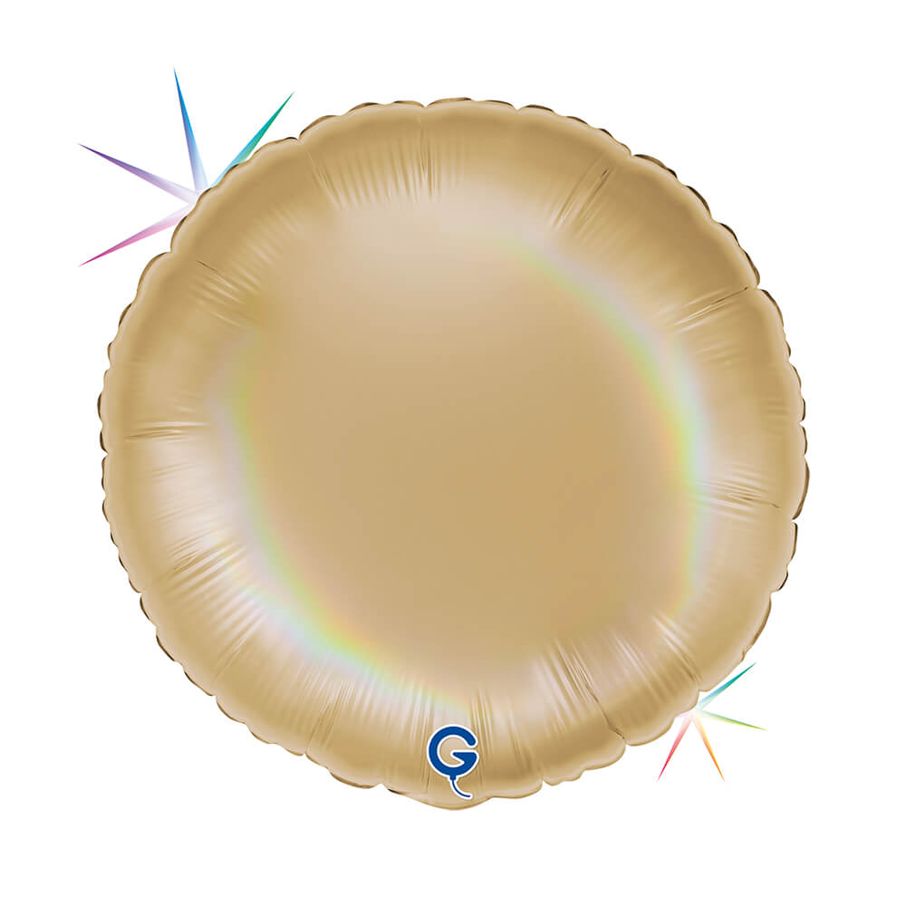 Rond 45cm Regenboog Holografisch Platinum Champagne