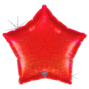 Star 18inc Glitter Holographic Red