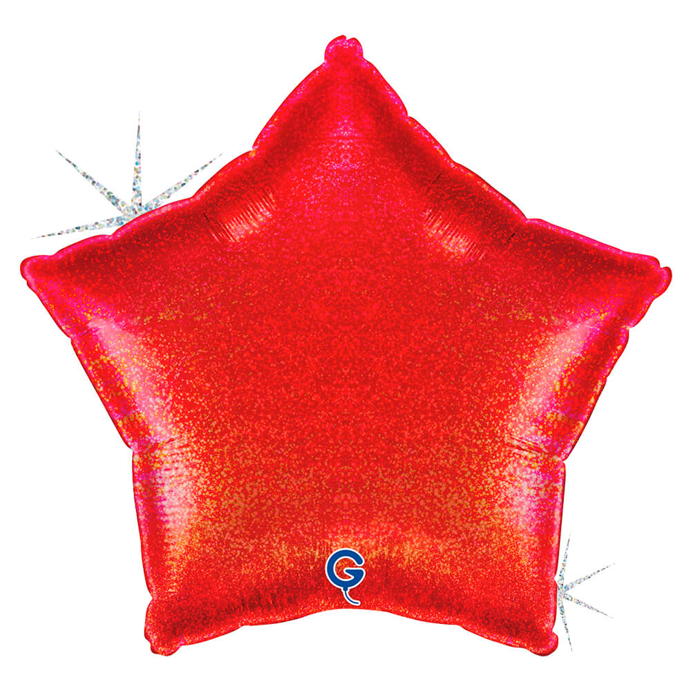Ster 45cm Glitter Holografisch Rood