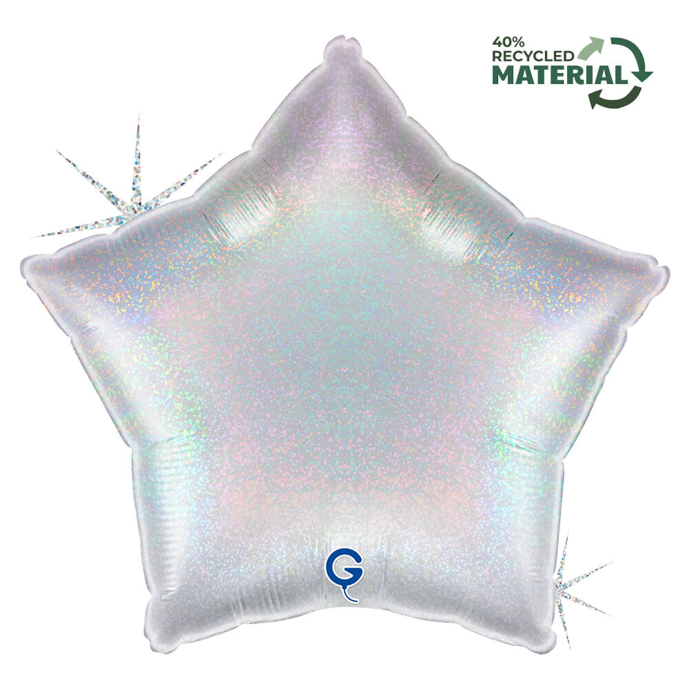 Ster 45cm Glitter Holografisch Zilver