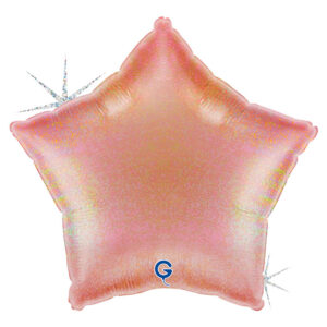 Star 18inc Glitter Holographic Rose Gold