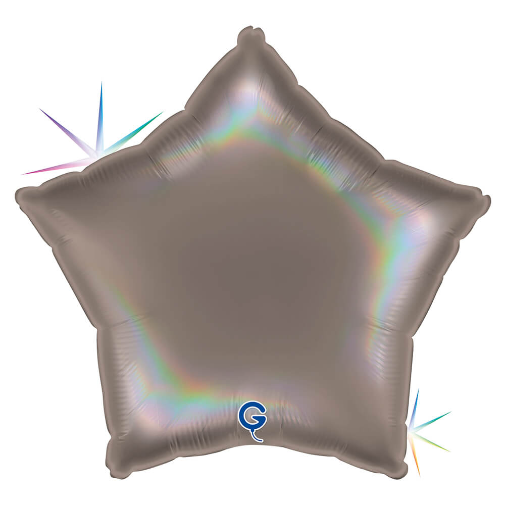 Ster 45cm Regenboog Holografisch Platinum Grijs