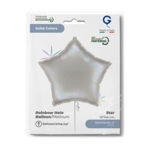 Star 18inc Rainbow Holographic Platinum Pure