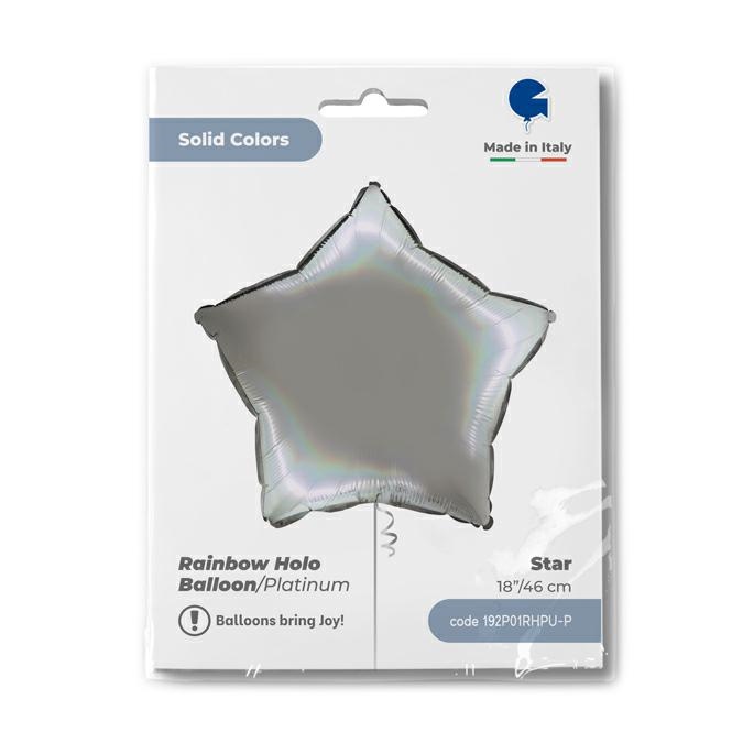 Ster 45cm Regenboog Holografisch Platinum Pure