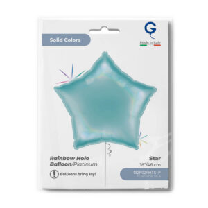 Star 18inc Rainbow Holographic Platinum Tenerife Sea