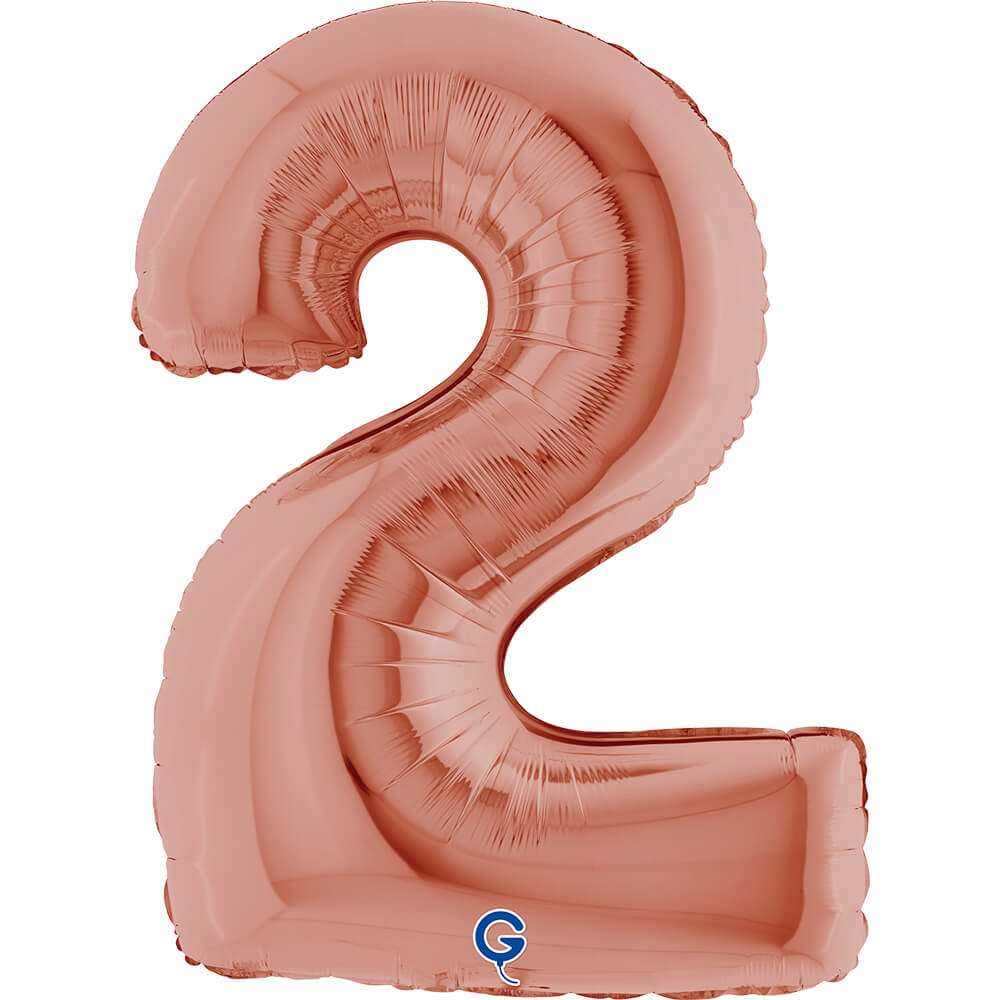 Cijfer 2 Rosé Goud 102cm