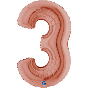 Number 3 Rose Gold 40inc