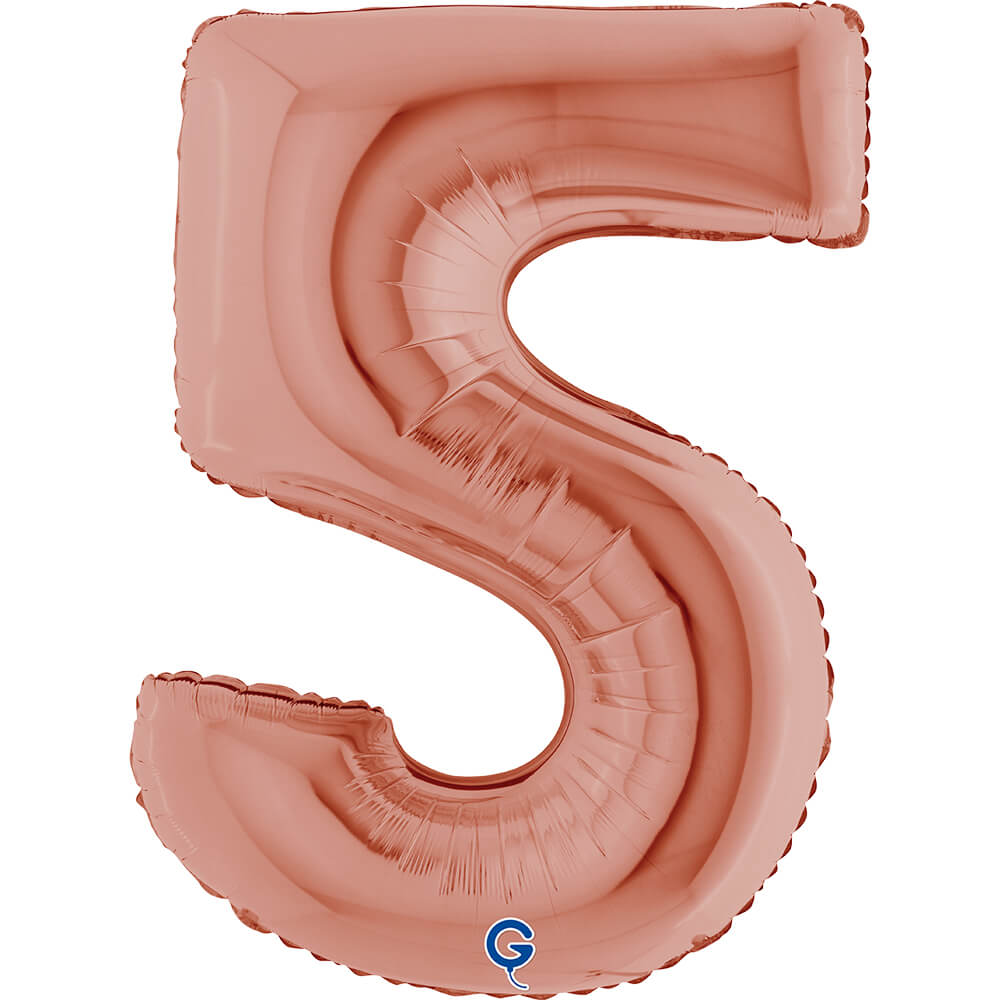 Cijfer 5 Rosé Goud 102cm