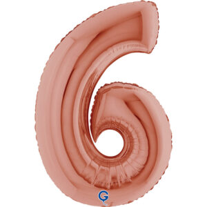 Number 6 Rose Gold 40inc