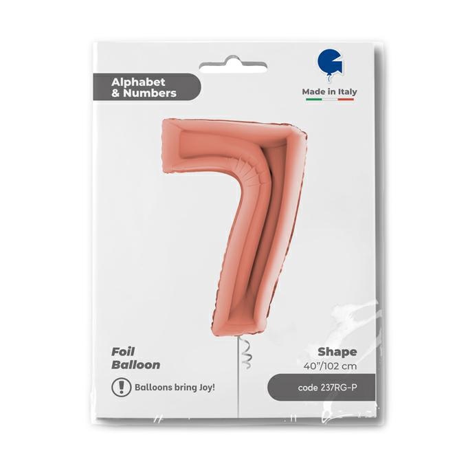 Cijfer 7 Rosé Goud 102cm