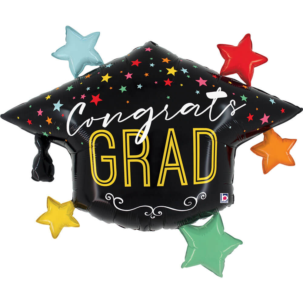 Colorful Stars Grad Hat