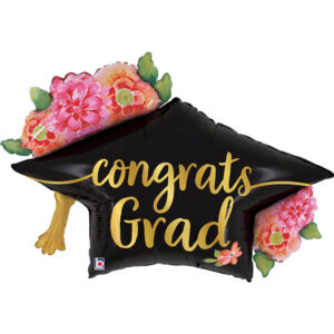 Watercolor Floral Grad Hat