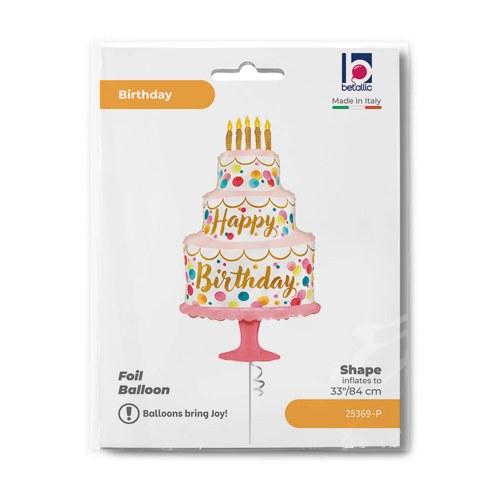 Satin Birthday Roze Cake - Afbeelding 2