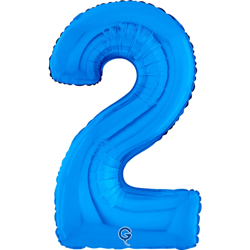 Cijfer 2 Blauw 66cm