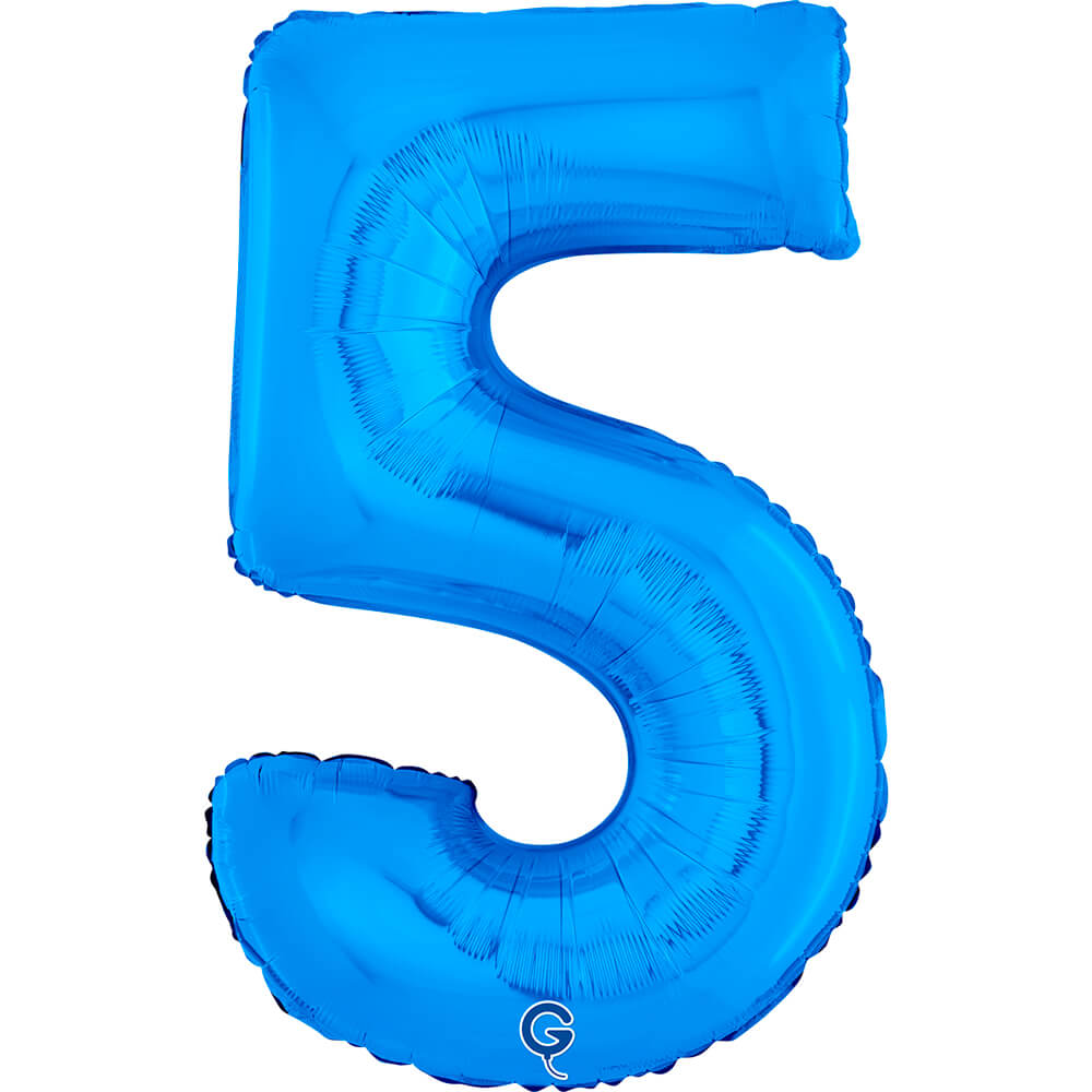 Cijfer 5 Blauw 66cm
