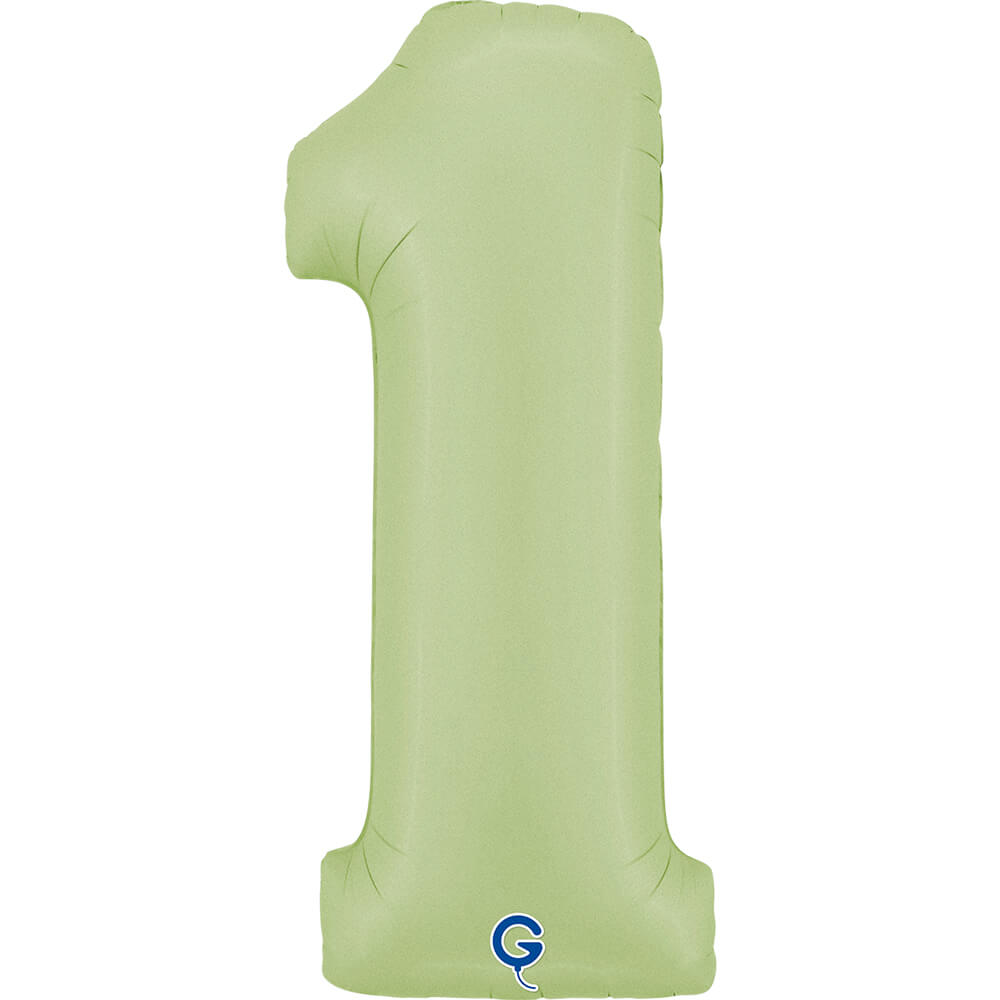 Cijfer 1 Satin Olive Groen 66cm