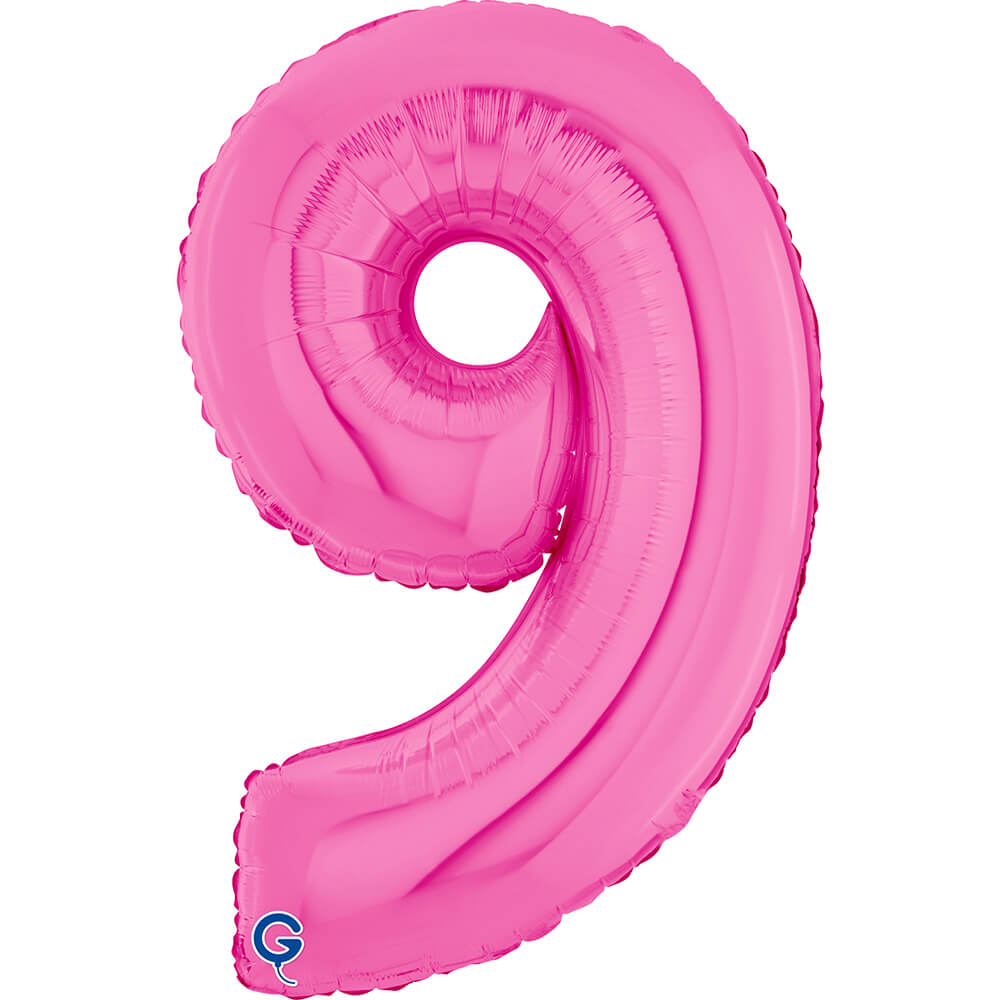 Cijfer 9 Fuxia 66cm