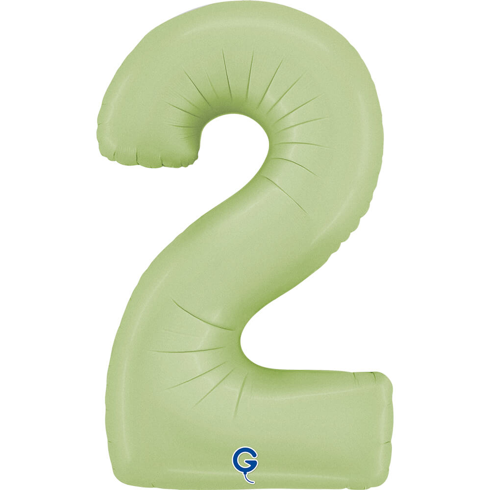 Cijfer 2 Satin Olive Groen 66cm