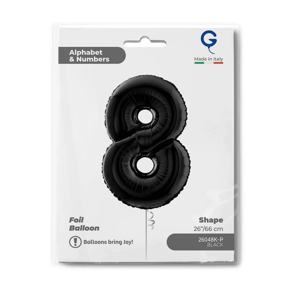 Cijfer 8 Zwart 102cm - Afbeelding 2