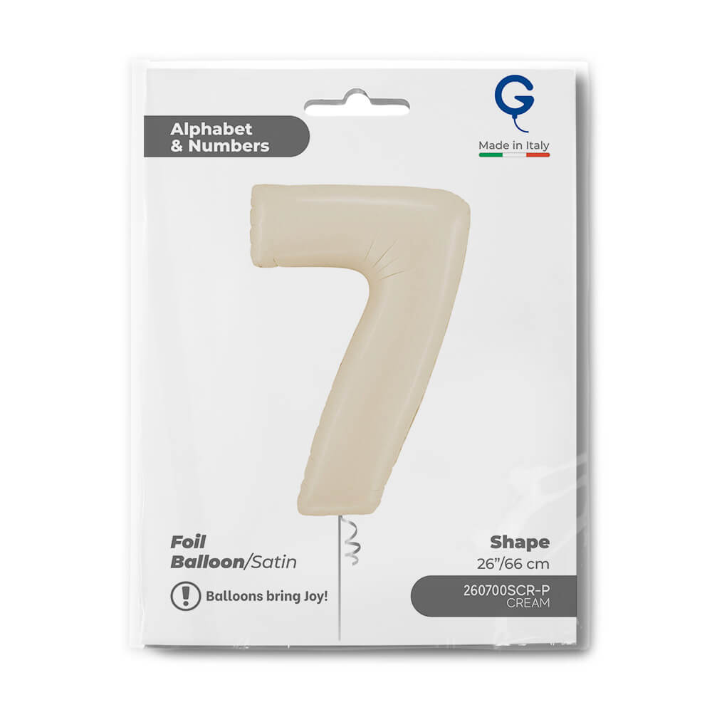 Cijfer 7 Satin Cream 66cm - Afbeelding 2