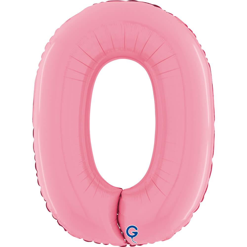 Cijfer 0 Pastel Roze 66cm