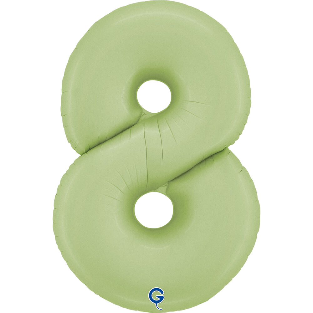 Cijfer 8 Satin Olive Groen 66cm