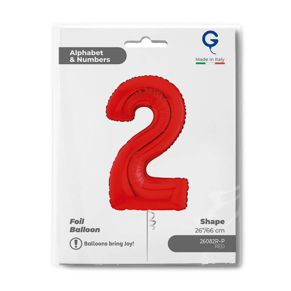 Cijfer 2 Rood 66cm - Afbeelding 2