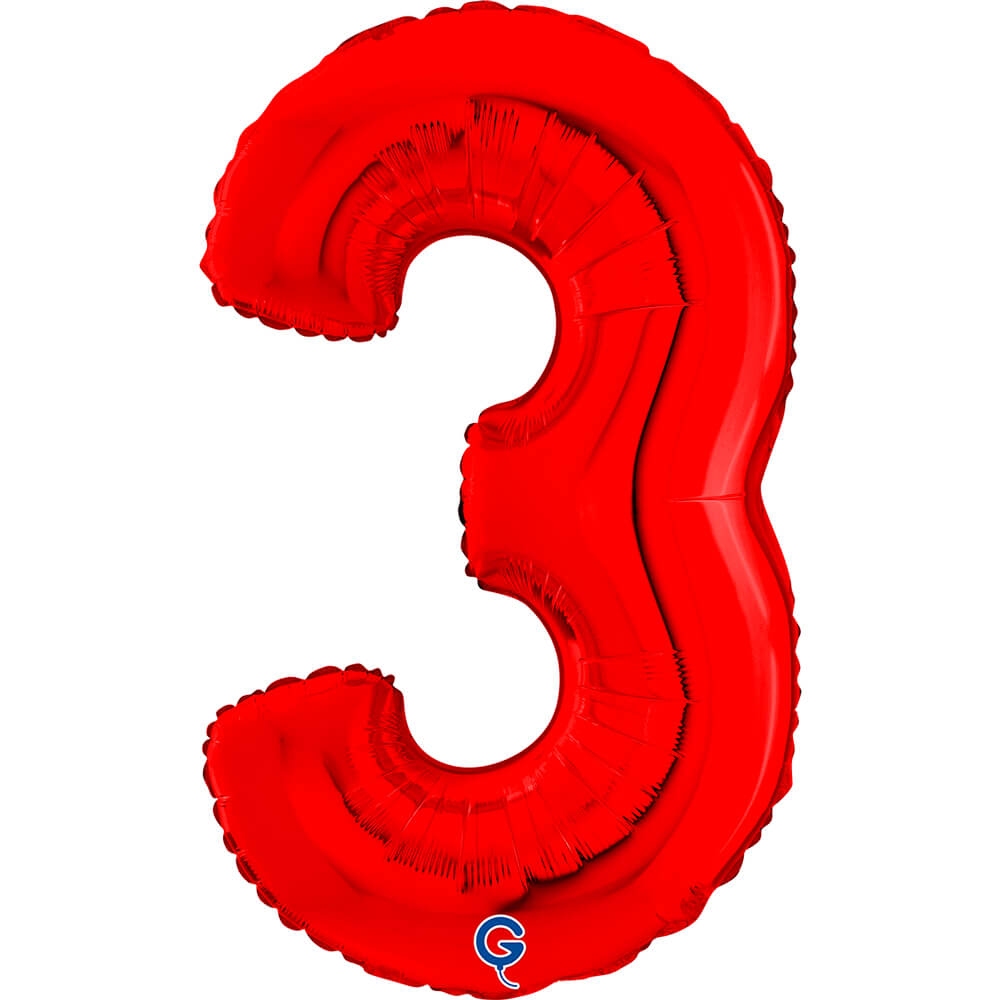 Cijfer 3 Rood 66cm