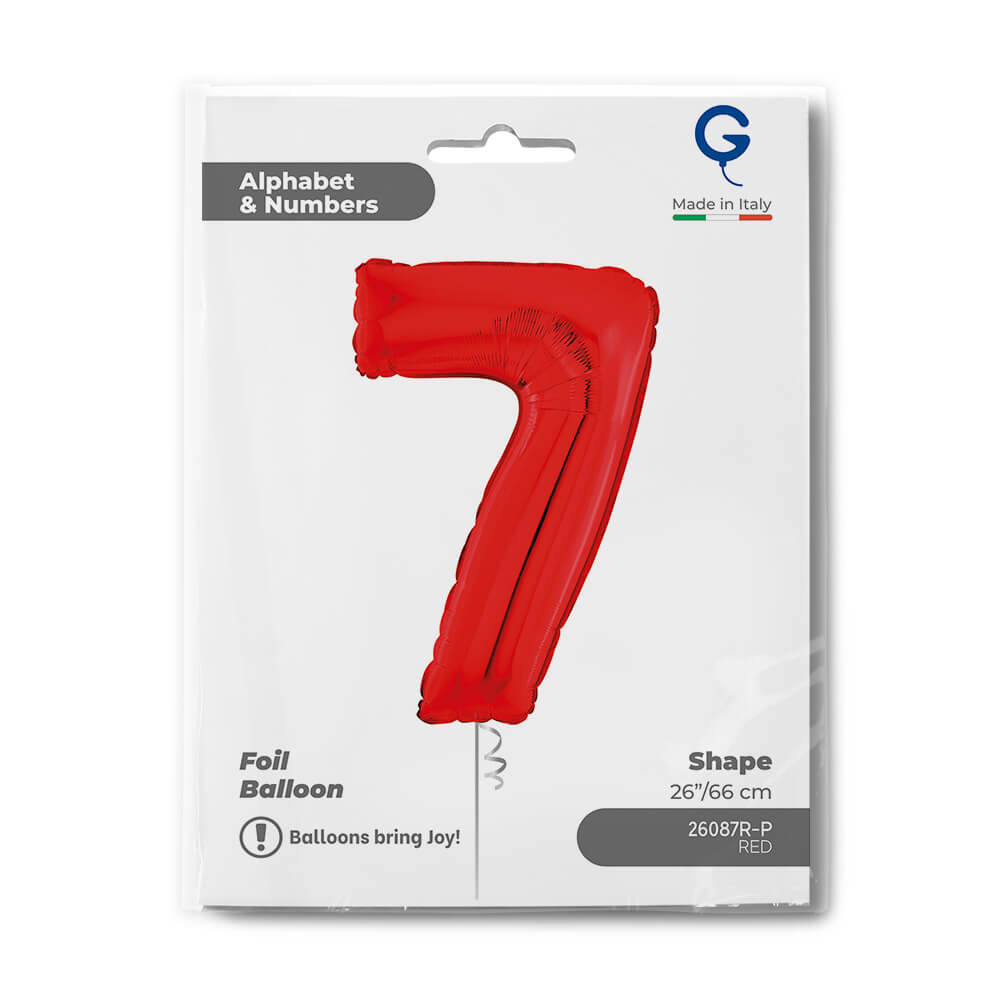 Cijfer 7 Rood 102cm - Afbeelding 2