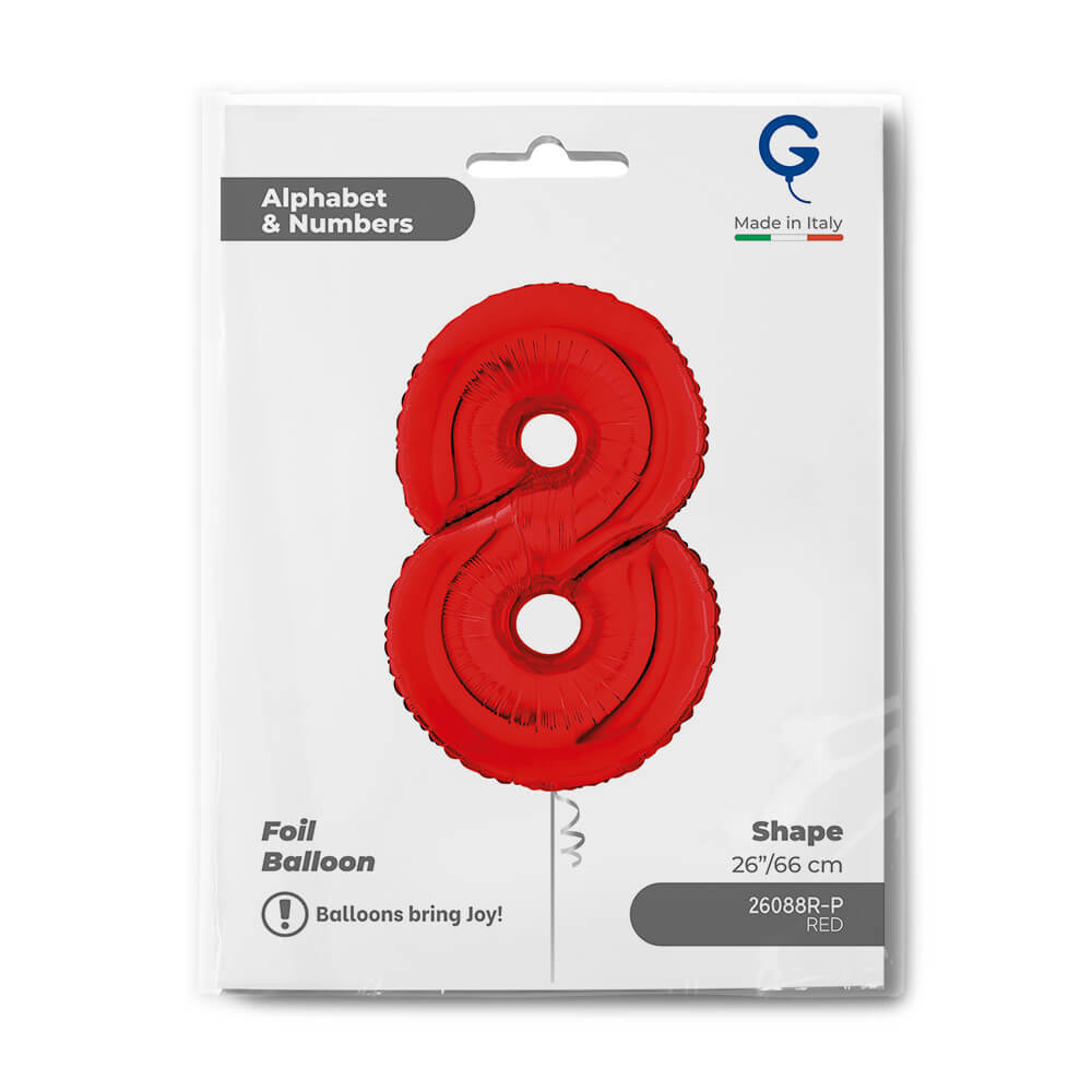 Cijfer 8 Rood 102cm - Afbeelding 2